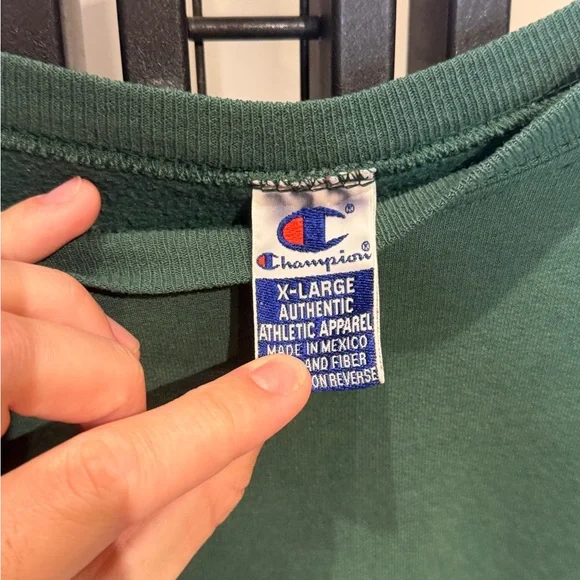 Champion Men's Crewneck Sweater - Deep Green - Picture 4 of 4